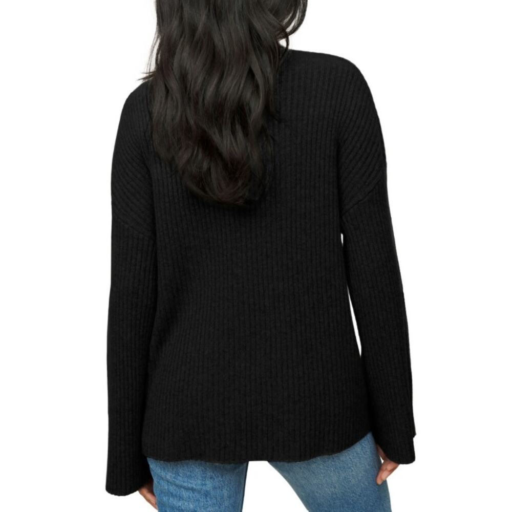 REFORMATION Fantino Black Ribbed Cashmere Button Collared Cardigan Sweater XS - Picture 2 of 13